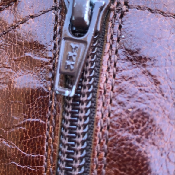 Vintage Italian Brogue Oiled Brown Leather Tall Riding Western Boot Italy 41/11 - Picture 13 of 15